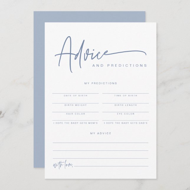 Convite Aconselhamento e Previsões sobre Bebê Azul Marlo B (Frente/Verso)