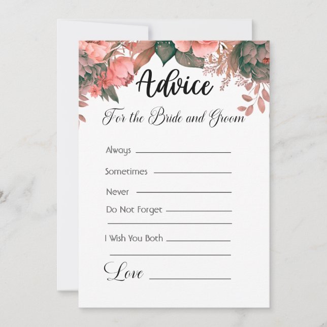 Convite Aconselhamento Para A Noiva E A Palavra Verde (Frente)