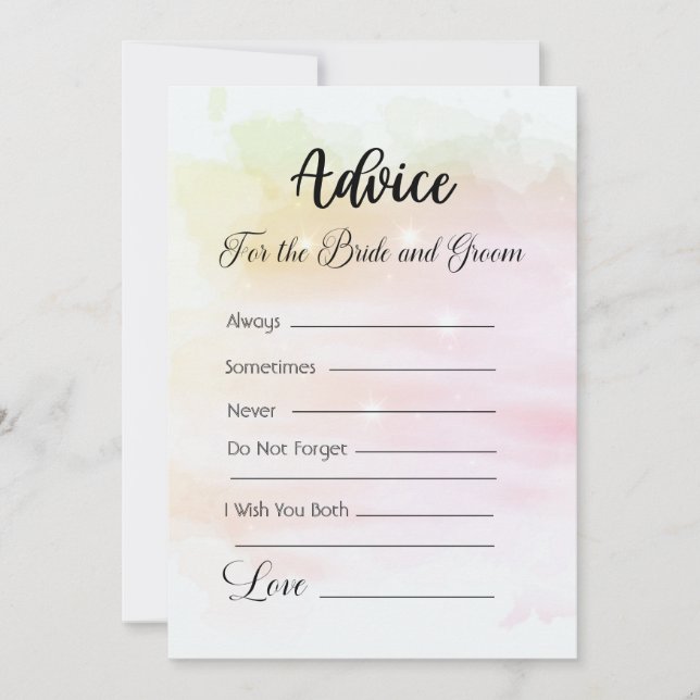 Convite Aconselhamento Para A Noiva E As Estrelas Cor-De-R (Frente)