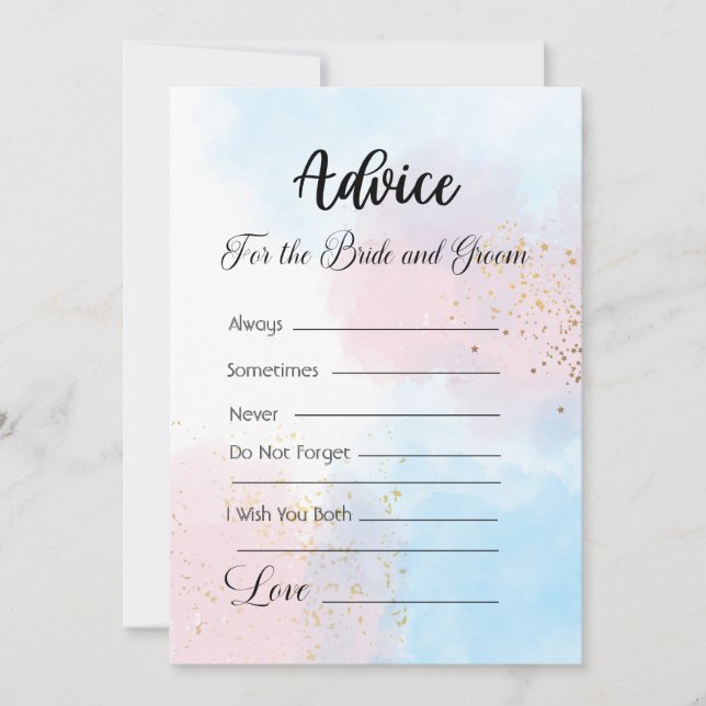 Convite Aconselhamento para a Noiva e o Groom Rosa e Azul (Frente)