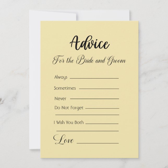 Convite Aconselhamento Para A Noiva E O Groom Vanilla (Frente)