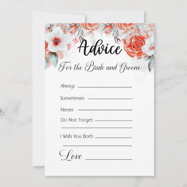 Convite Aconselhamento Para As Flores Laranja De Noiva E D (Frente)