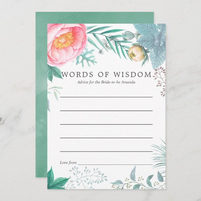 Convite Aconselhamento sobre Chá de panela Floral de Verão (Frente/Verso)