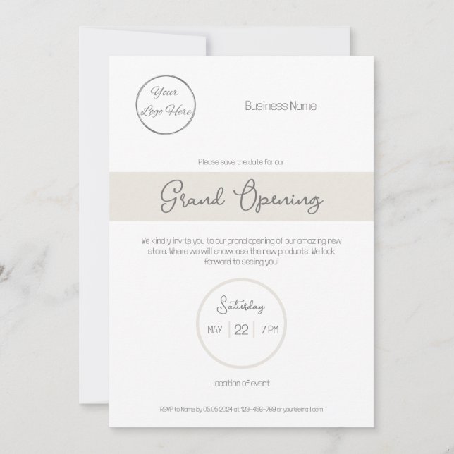 Convite Acontecimento comercial versátil do Pastel Brown (Frente)