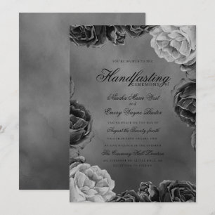 Convite Acoplamento Floral Monocromático Elegante para Cin
