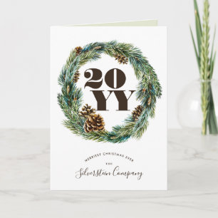 Convite Acorn Wreath Christmas Holiday Corporate Foled