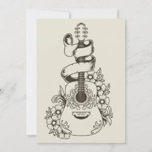 Convite Acoustic Guitar With Flower Ornament