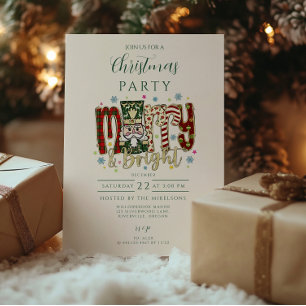 Convite Acrilata Merry & Bright Natal