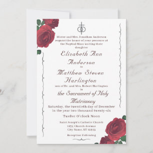 Convite Acrílico Católico para Rosas Finos
