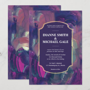 Convite acrílico corajoso do casamento da pintura