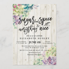 Convite Açúcar chá de fraldas Especiaria Tudo Suculento