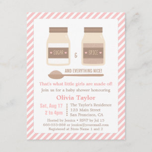 Convite Açúcar e especiaria e tudo chá de fraldas