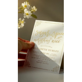 Convite Açúcar e especiarias de Chá de fraldas chic e tudo