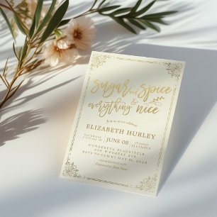 Convite Açúcar e especiarias de Chá de fraldas de chic 