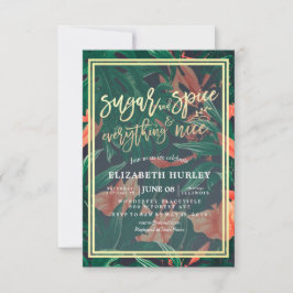 Convite Açúcar e especiarias de chá de fraldas e tudo mais