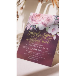 Convite Açúcar e especiarias de chá de fraldas e tudo o qu