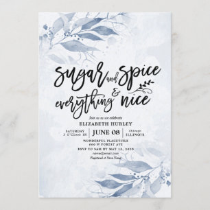 Convite Açúcar e especiarias de Chá de fraldas flexível e