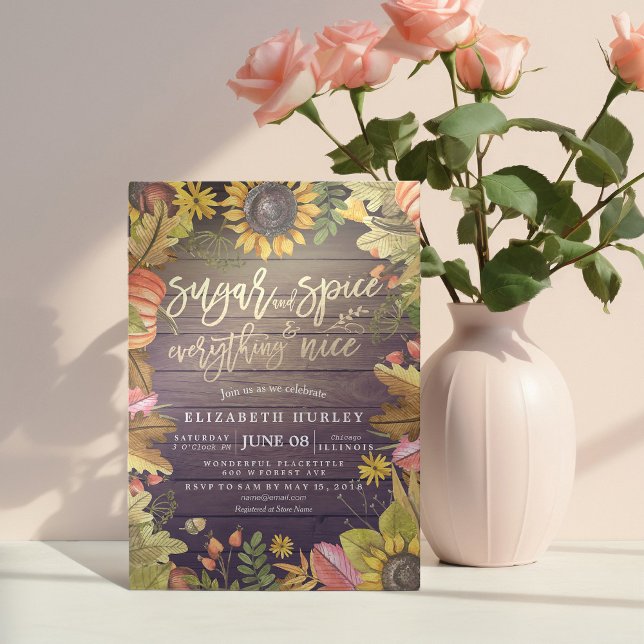 Convite Açúcar e especiarias e tudo o mais agradável Chá d (Criador carregado)