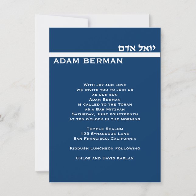 Convite Adam Berman 4.5 x 6.75, Metálico Silver Personaliz (Frente)