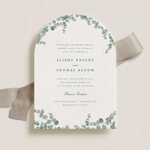 Convite Adelaide Watercolor Eucalyptus Greenery Casamento