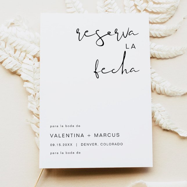 Convite ADELLA Moderno Minimalista Espanhol Salvar Data (Criador carregado)