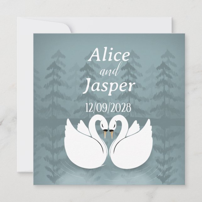 Convite Adesivo romântico e elegante (Frente)