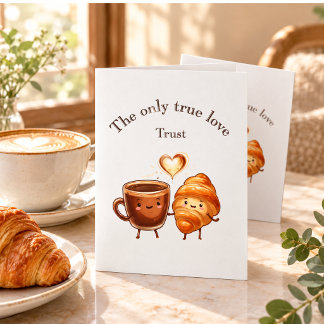 Convite Adesivos de Café e Croissant The Only True Love –