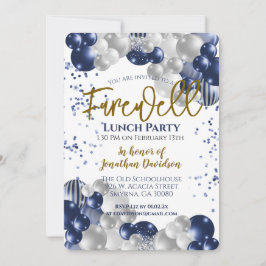 Convite Adeus, aposentadoria, Blue Silver Dourado