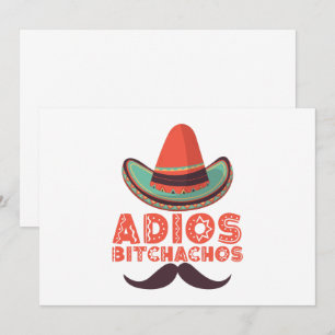 Convite Adeus Bitchachos Sombrero Retro Cinco De Mayo