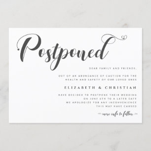 Convite Adiada Alteração da Data de Casamento Distância So