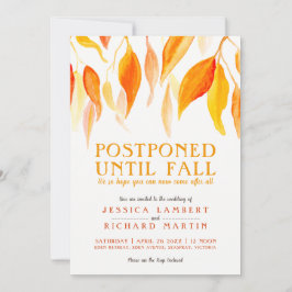 Convite Adiado até o casamento das folhas laranja do outon