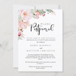Convite Adiado Casamento - Cancelamento - Planos Adiados