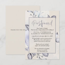 Convite Adiado -Rústico Lilás e Alabastro Peônia Floral