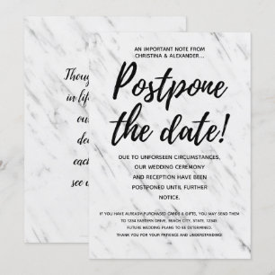 Convite Adiamento Cancelado do Casamento Moderno