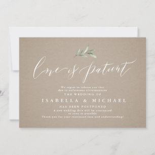 Convite Adiamento de casamento da caligrafia