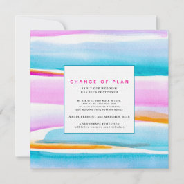 Convite adiamento de casamento das linhas da maré abstrato