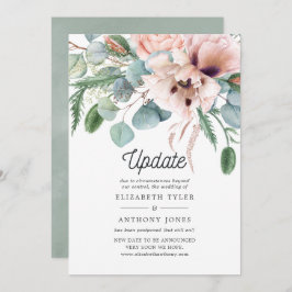 Convite Adiamento de Casamento Eucalyptus Pink Poppy