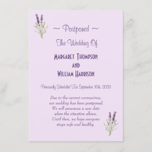 Convite Adiamento de Casamento Floral Vírus do Cancelamen
