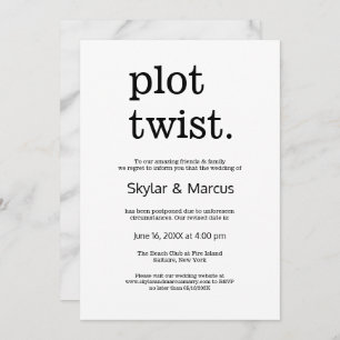 Convite Adiamento de Casamento Simples Moderno