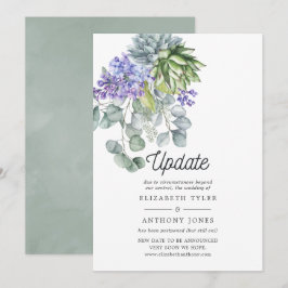 Convite Adiamento do Casamento de Eucalipto Suculentas