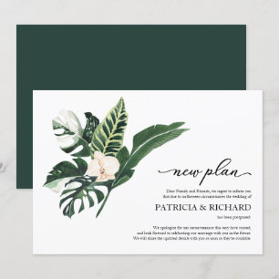 Convite Adiamento do Casamento do Novo Plano Floral Tropic