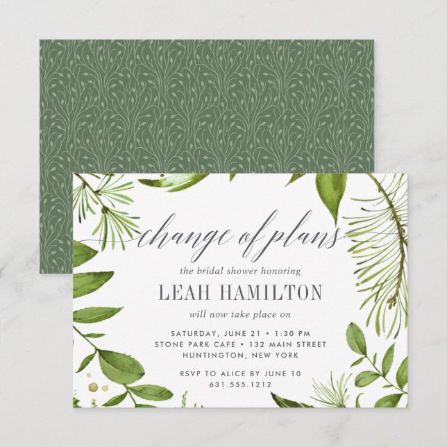 Convite Adiamento do Chá de panela Wild Meadow (Frente/Verso)