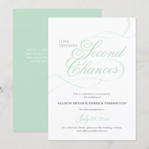 Convite Adiar Casamento por uma Segunda Chance Verde