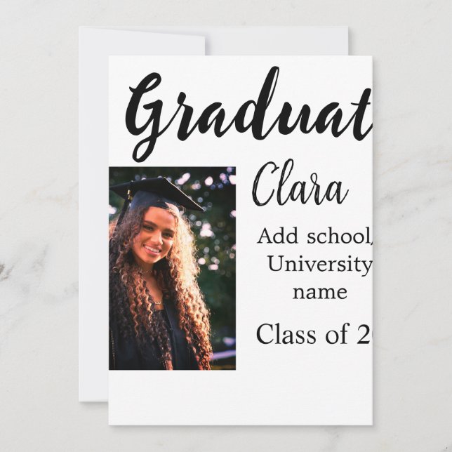 Convite Adição de gradação classe de nome de 20xx felgrats (Frente)