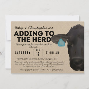 Convite Adicionando ao Herd! Chá de fraldas de Fazenda Ran