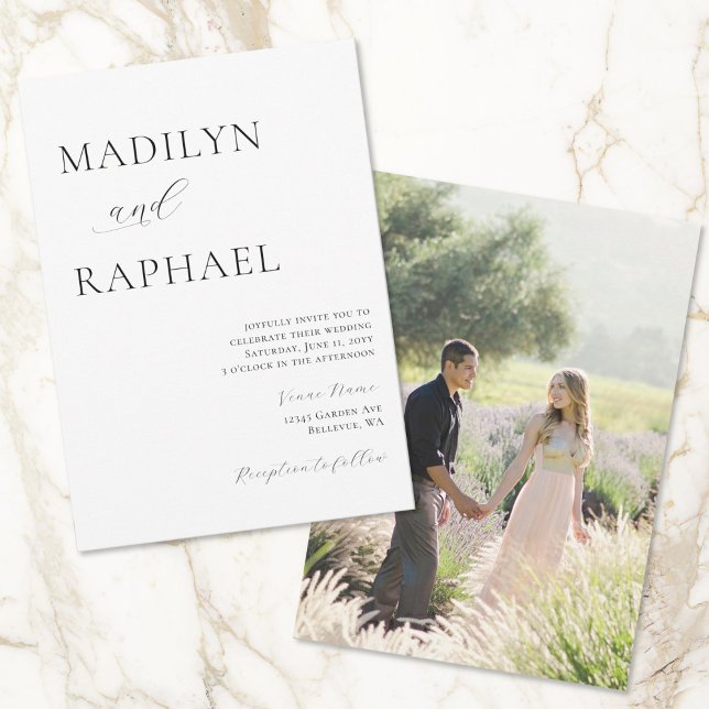 Convite Adicionando casamento de fotos minimo simples (Criador carregado)