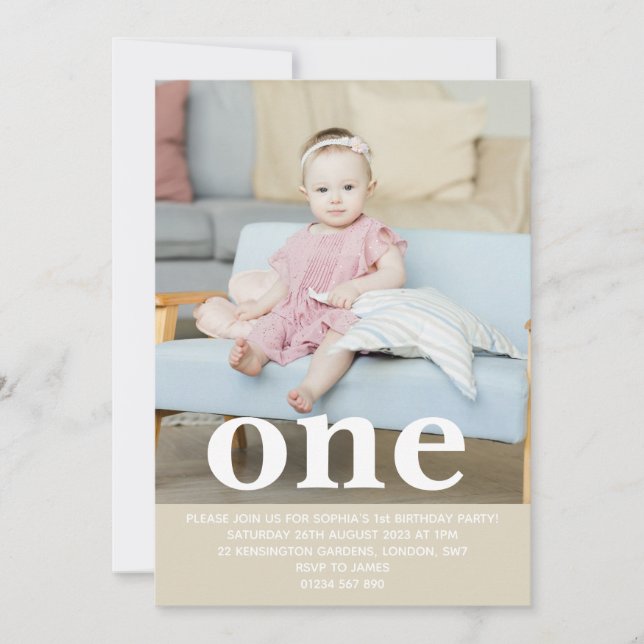 Convite Adicionar a sua própria fotografia Uma primeira Fe (Frente)