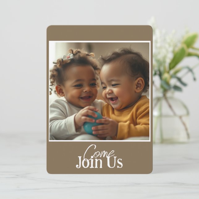 Convite Adicionar Foto e Texto (Em pé/Frente)