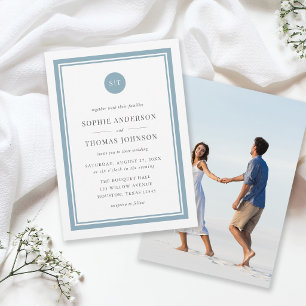 Convite Adicionar Foto Editável Cor Redonda de Monograma C