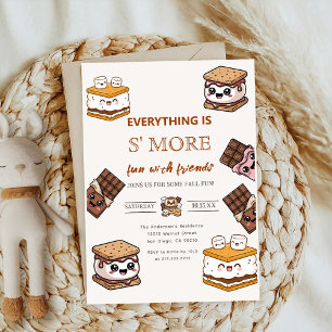 Convite adicionar S'more ao Chá de fraldas marshmallow do 